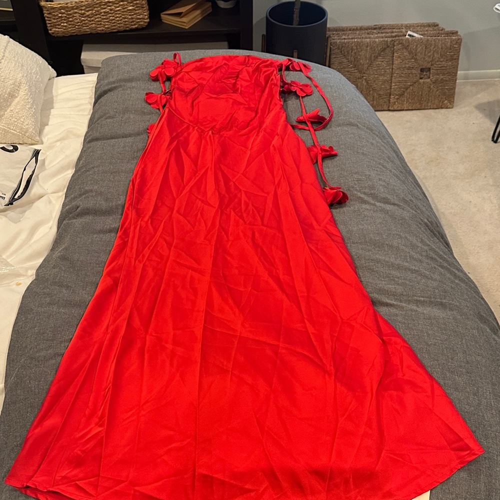 SHEIN Bae Red Maxi Dress